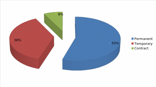 Employment category distribution.