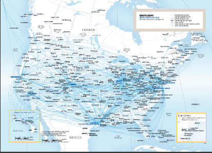 Domestic route map.