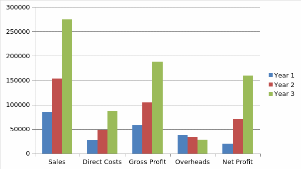 Projected profit and loss.