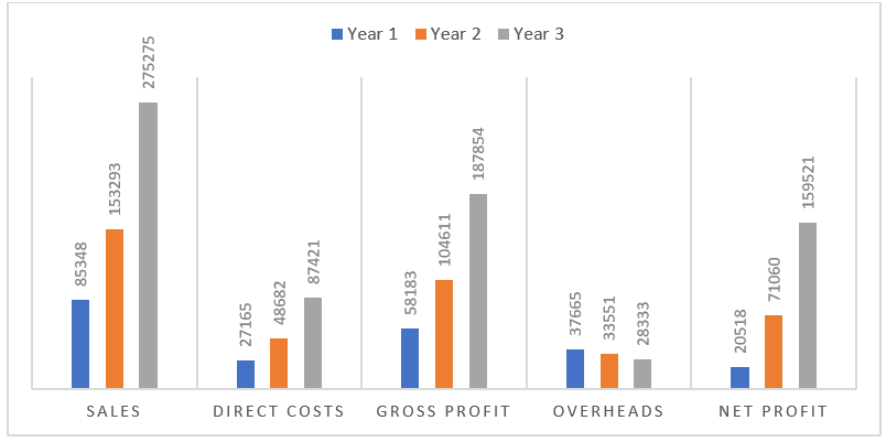 Projected profit and loss