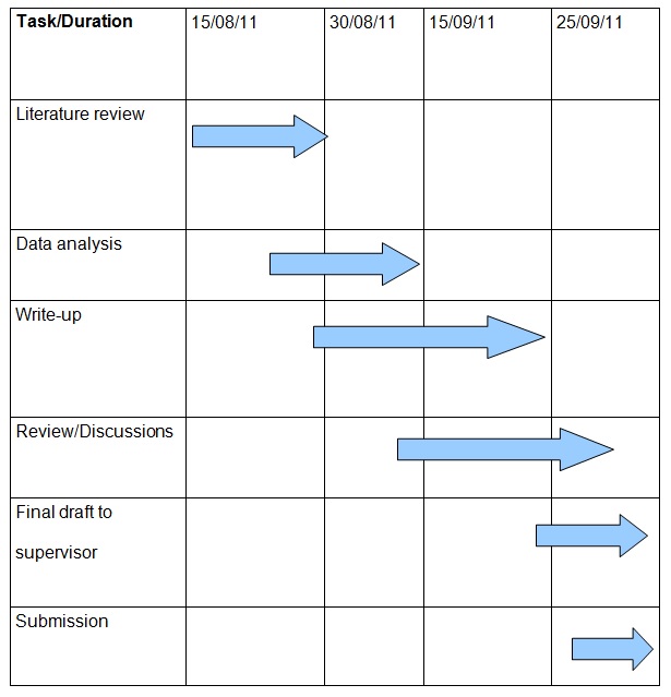  Project's Gantt chart