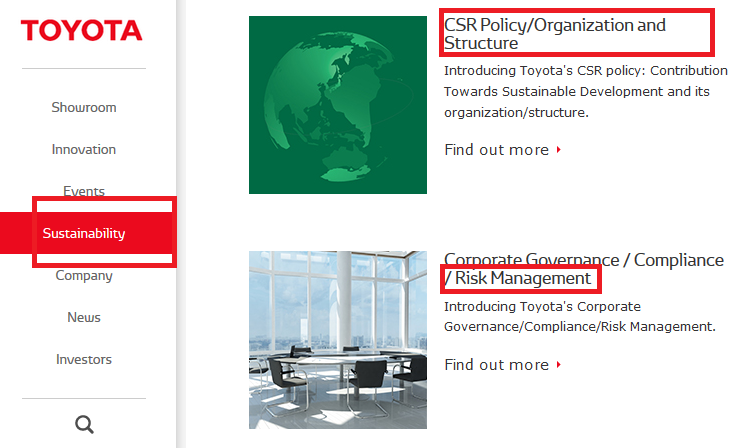 Toyota Global Site: Sustainability.