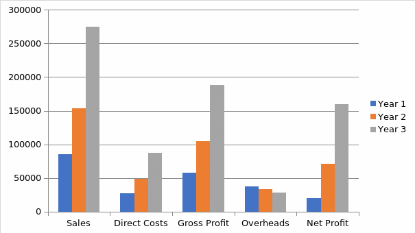 Projected profit and loss.