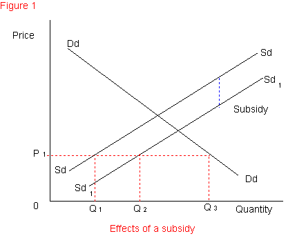 Effects of a subsidy