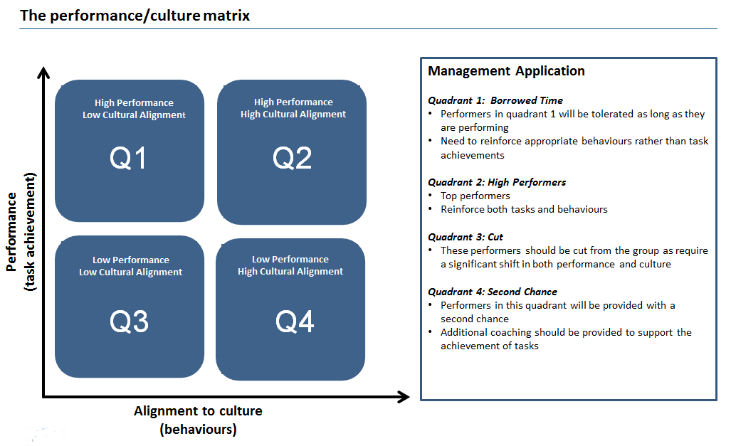 The performance-culture matrix.