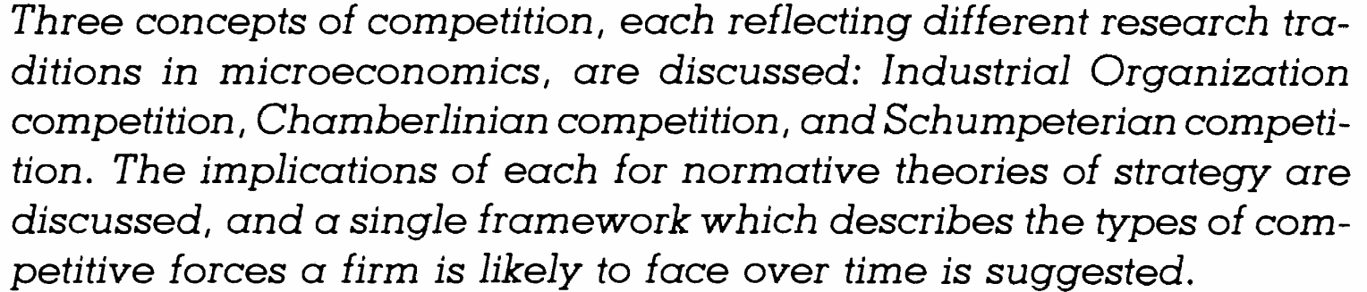 Types of Competition and the Theory of Strategy