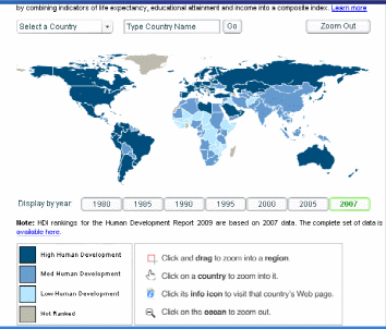 Human Development Indices World Map