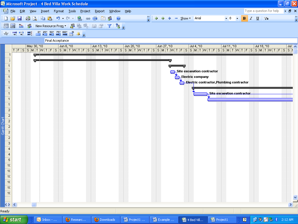 Work breakdown structure (first part)