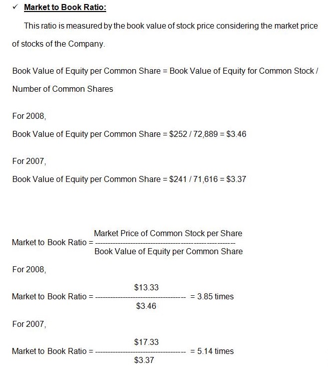 Market to Book Ratio