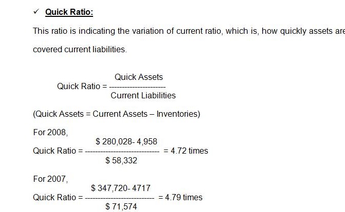 Quick Ratio 