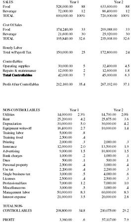 Pro Forma Profit & Loss Statement