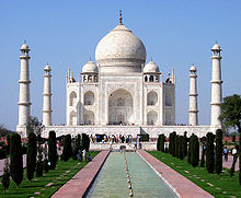 The Taj Mahal in Agra built by Mughal emperor Shah Jahan