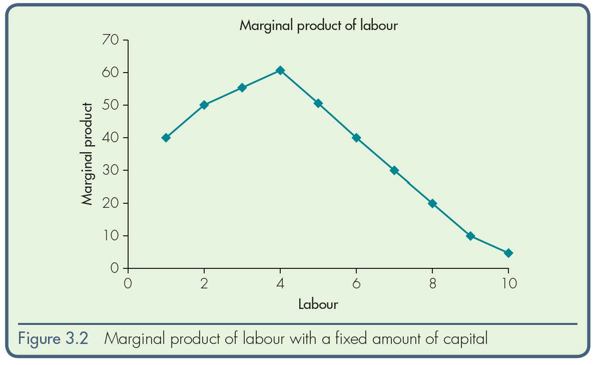 Marginal Product of Labor with a Fixed Capital