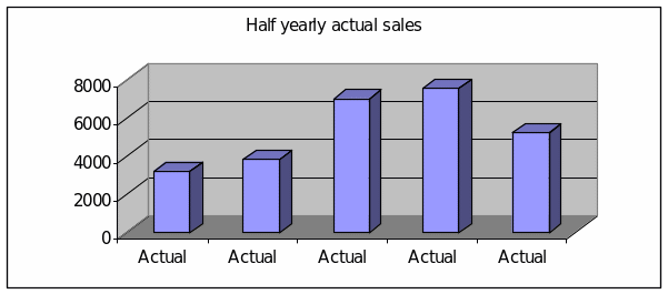 Half yearly actual sales