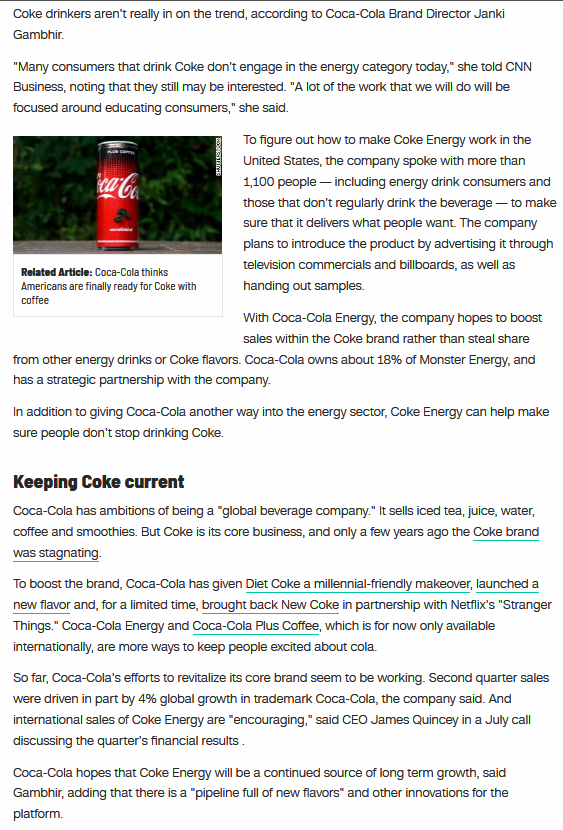 Coca-Cola's Marketing Principles and Practices: News Analysis