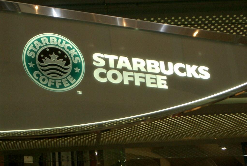 Starbucks' logo in the U.S. and in Saudi Arabia