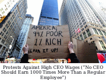 Protests against high CEO Wages