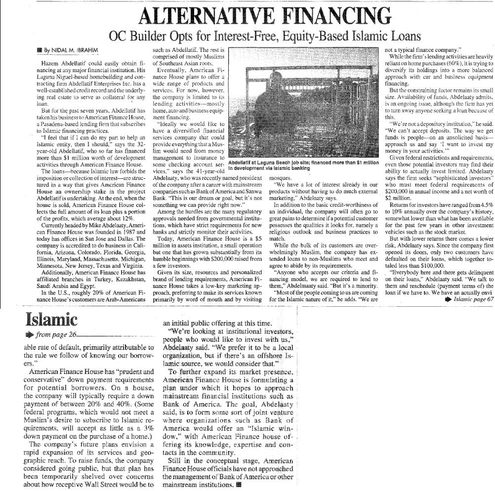 Alternative financing