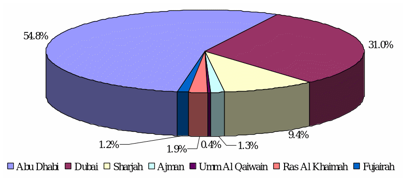 GDP contribution by Dubai in 2007.