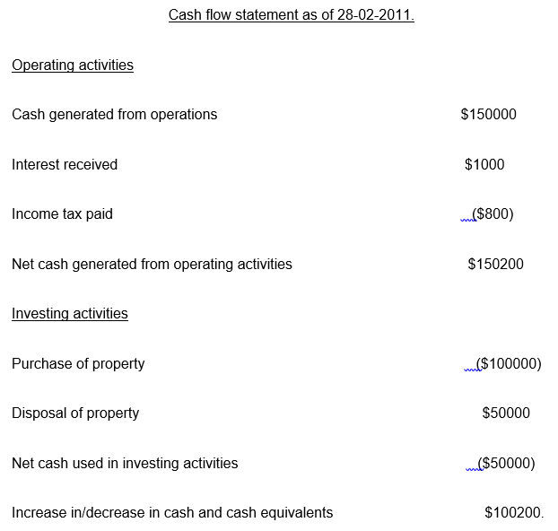 Cash flow statement