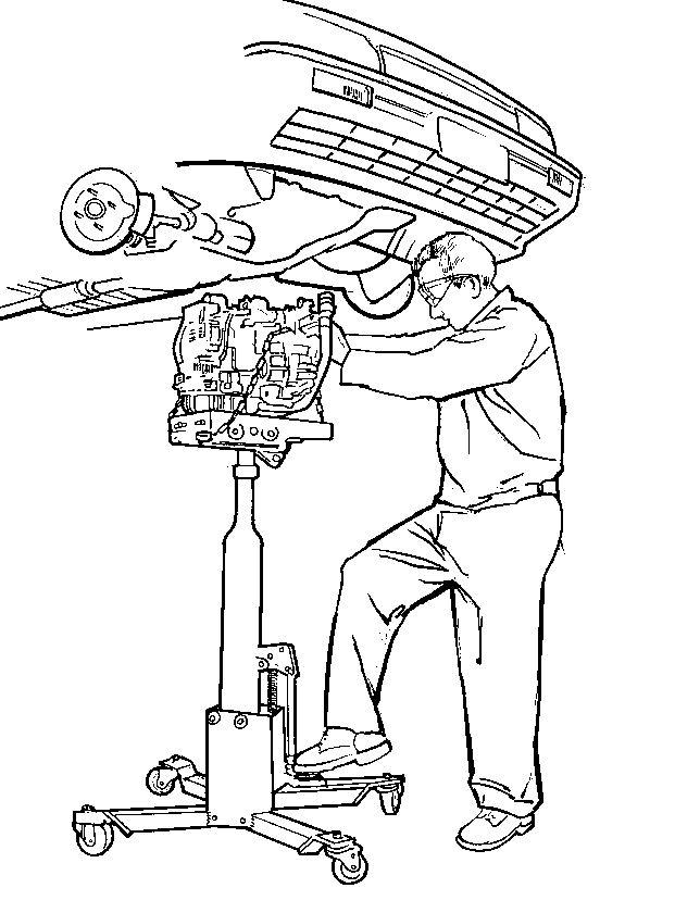 An illustration of how to support heavy machine components when work above datum level with heavy machine components as a preventive measure to dislocations or other injuries.