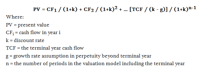 Cash based valuation model