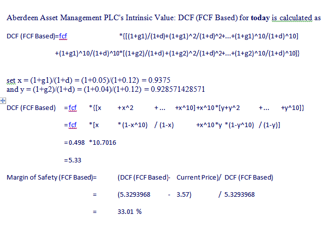 Valuation of Aberdeen using DCF