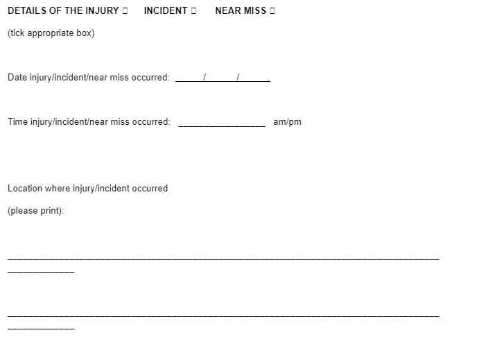 Person Involved in Accident/Incident (Please Print)