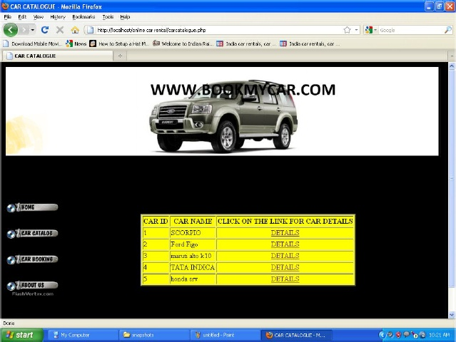 Photos of car rental system