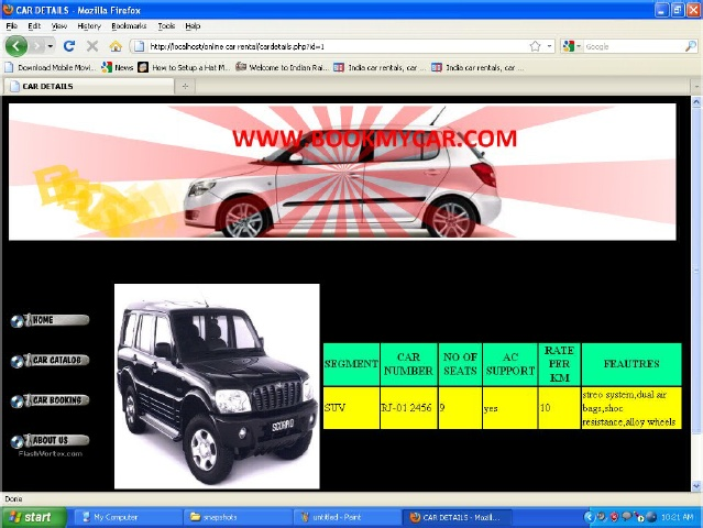 Photos of car rental system