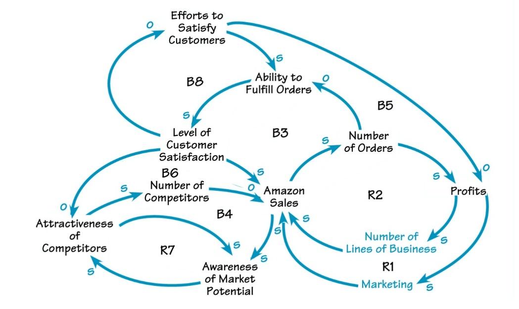 Causal Loop Diagram for Amazon Process