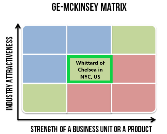 GE-McKinsey Matrix for Whittard of Chelsea’s expansion into the US market