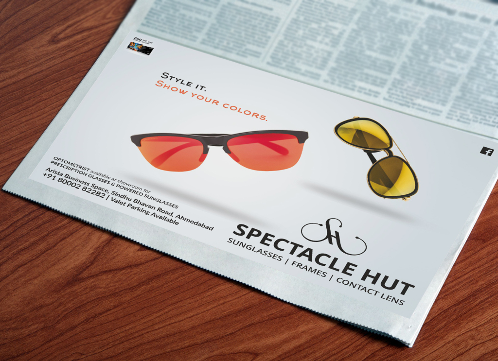 Newspaper Advert for Spectacle Hut 