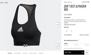 Adidas innovative sports bra.