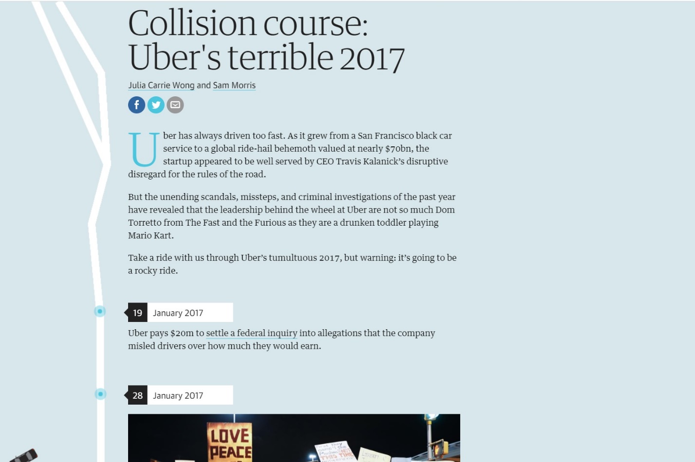 Collision course: Uber's terrible 2017